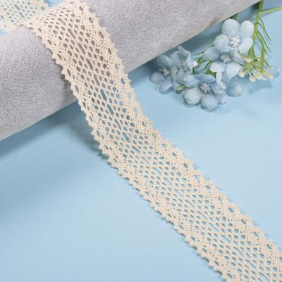 China Endurecido 3.5cm algodão crochet renda algodão borda Eyelet renda trim à venda