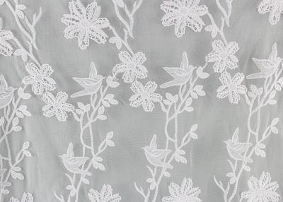 China Bird Floral Mesh Embroidered Dying Lace Fabric Custom Lace Design For Prom Dress for sale