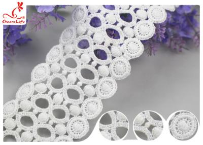 China Circle Embroidery Water Soluble Lace With 100% Cotton / Ladder Lace Trim for sale