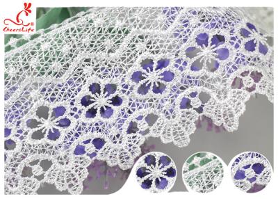 China White 100% Polyester Water Soluble Lace Trim For Clothing Factory for sale