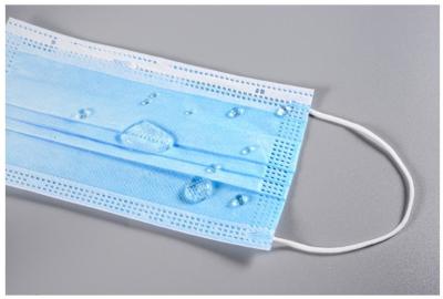 中国 保護吹く3つの層Dispoableのマスクの伸縮性があるEarloopのコードによって編まれる布+溶解 販売のため