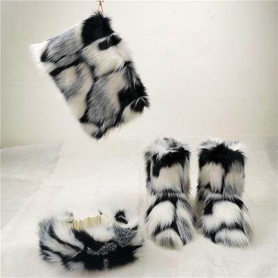 China Factory direct wholesale faux fur Anti-slippery slips wholesale fur boots fur set boots snow boots outsole for sale