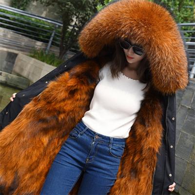 China Factory direct wholesale parkas women anti-shrink coated women's parka 100% fur fox fur coat for sale