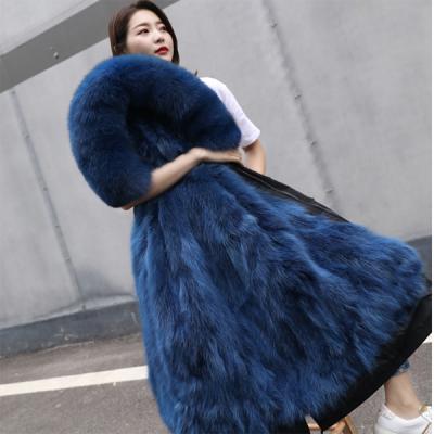 China Factory direct wholesale waterproof real fur parka for woman parka with fur collar luxury fur coats for women for sale