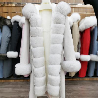 China Factory direct wholesale fur coats anti-shrink smudge real faux fur parka Korean fur coat for sale