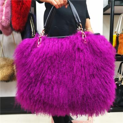 China Normcore / big hand factory mongolian lamb fur bag minimalist bagsfur direct wholesale bag for sale