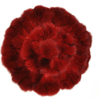 China Factory Direct Wholesale Red Fox Round Fur Cushion Chair Cushion Anti-Decubitus Felt Cushion for sale