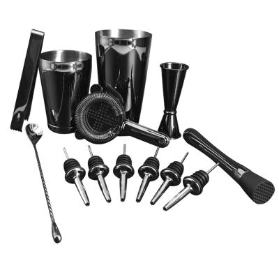 China Wholesale Viable In Stock 13 Pieces Cocktail Shaker Accessories Bar Bartender Tools Set Stainless Steel Bar Set for sale