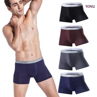 China Men Solid Color High Quality Modal Panties Breathable Mid Waist Sports Boxer Briefs Shorts for sale