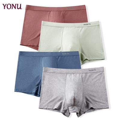 China Comfortable Customized Breathable Mid-waist Boy Modal Seamless Boxer Briefs Skin-friendly Elastic Underwear 11 Colors Tops For Men for sale