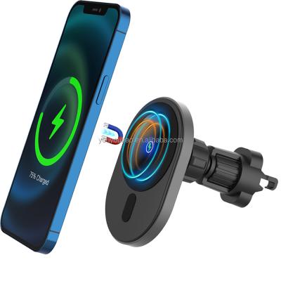 China Dropshipping Mobile Phone Compatible For iPhone 12 Series QI Car Mount Wireless Charger With Magnetic for sale