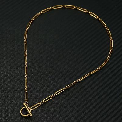 China High Quality Fashion Simplism Stainless Steel Lobster Bamboo Necklace Anti-tarnish And Waterproof Chain OT Necklace for sale