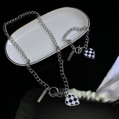 China High Quality Fashion Chaseboard Stainless Steel Jewelry Set Necklace And Bracelet OT Black And White Lobster for sale