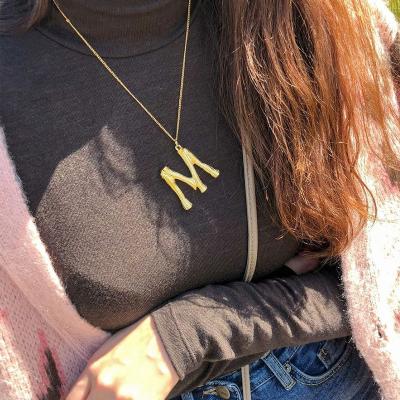 China Factory supply high quality letter-chain sweater charm simple and supple necklace with bamboo texture for sale