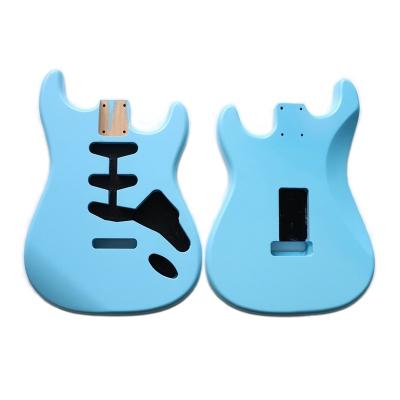 China Start Style Nitrocellulose Finished Alder Wood ST Guitar Body in Sonic Blue Color for SSS Handmade Electric Guitars for sale