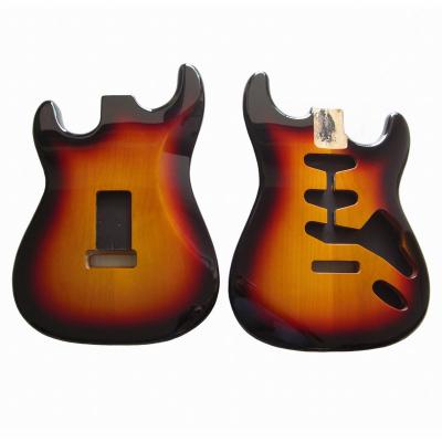 China Alder St Electric Guitar 2 Piece Matched Wood Body Electric Guitar in 3 Tone Sunburst Color High Gloss Finish for sale