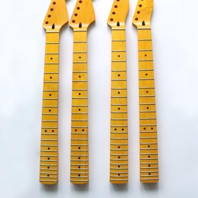 China Maple Canadian Grade Nitro Satin Finished 22 Fret Custom Handmade Maple Electric Guitar Necks Canadian Guitar Neck for sale