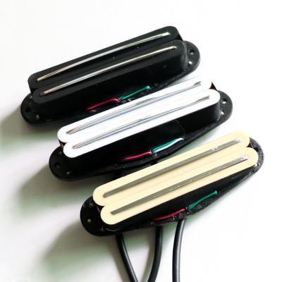 China Low Noise Guitar Single Pickup Size Coil Chrome Rail Dual Humbucking Guitar Single Pickup With Output Split Wire for sale