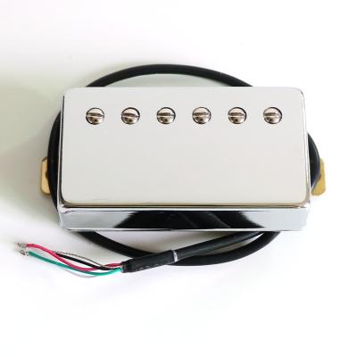 China OEM Vintage Wax AlNiCo PAF Style Potted Lp Guitar Pickup Lp Humbucker With Chrome Cover And 4 Word Lead Out Brass Wire for sale