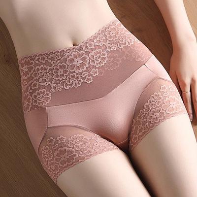 China Antibacterial High Waist Underwear Women Lace Up Mesh Women Safety Boxers Summer Breathable for sale