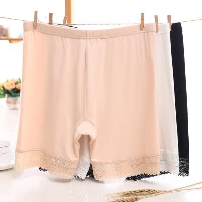 China Antibacterial ladies modal lace bottoming safety pants three yards high waist thin wardrobe malfunction-proof panties in summer for sale