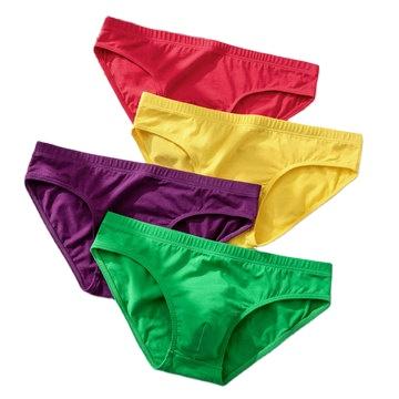 China Cotton Solid Color Sexy Breathable Briefs Mens Antibacterial Low Waist Pants Underwear Briefs Men for sale