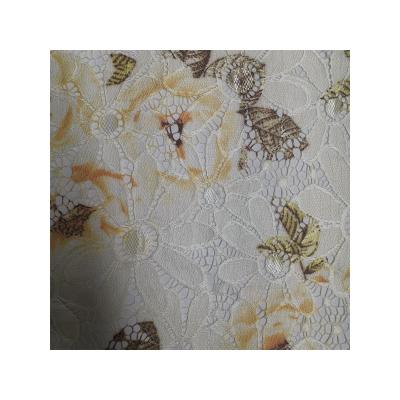 China Other factory wholesale customized nylon printed flowers lace fabric for fashional clothing for sale