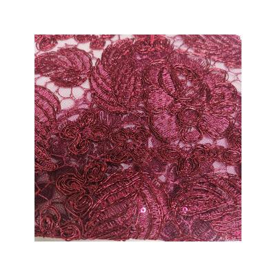 China 2021 DIMENSIONAL hot selling lace embroidery dress fabric fashion embroidery fabrics for sale