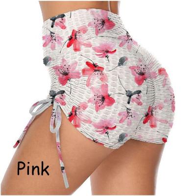 China New Breathable Fashion Women High Waist Print Sweatpants Running Sports Hip Lift Tight Yoga Pants Fitness Shorts Hot Pants for sale