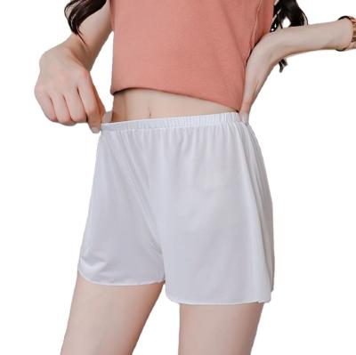 China Women's Underwear Ice Silk Safety Breathable Shorts Plus Lady Seamless Anti Chafing Summer High Rise Ruffle Waist Woman Panties Briefs for sale