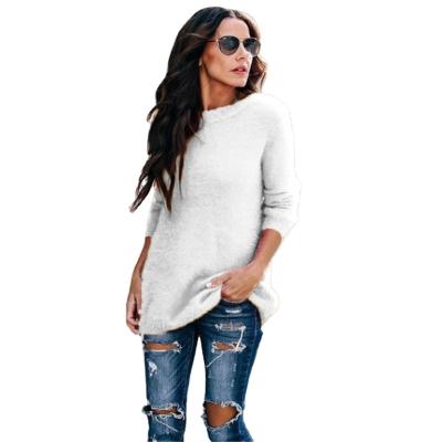 China NEW Autumn And Winter Fashion Women Tops Breathable Fuzzy Blouse Pullover Jumper Loose Casual Sweater Knits Sheath Long Knitted Sweaters for sale