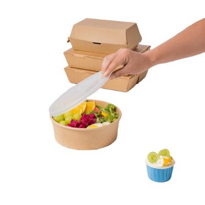 China 1000ml biodegradable kraft paper bowl with pp lid food packaging container soup cups factory price for sale