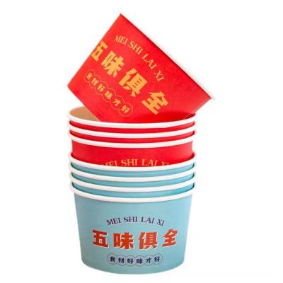 China Waterproof Oil Resistant Disposable Kraft Paper Bowl And Spoons for sale