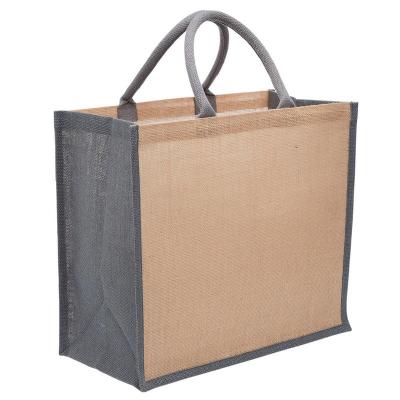 China Reusable Manufacturers Fashional Logo Printed Tote Jute Shopping Reusable Heavy Duty Laminated Bag for sale