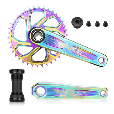 China Children's bikes bicycle colorful crankset-170mm 104 BCD crank set parts with bottom bracket for bicycle crank replacement WAKE crankset for sale