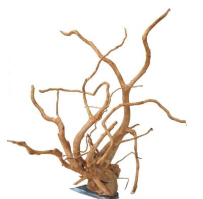 China Viable Wholesale Wooden Root With Slate Rock Driftwood Aquarium Decor Sculpture for sale