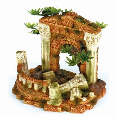 China Viable Resin Roman Column Aquarium Accessories Decoration for sale