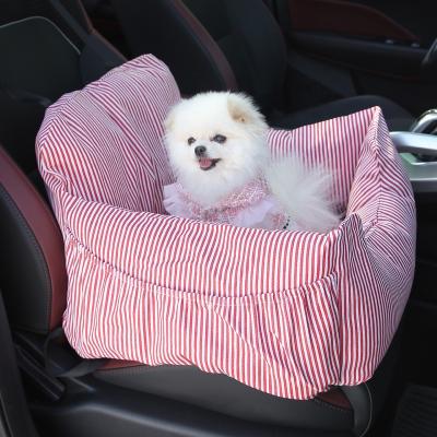 China Sustainable Dog Car Seat Pad Pet Car Seat Barred Pattern First Class Premium Dog Car Seat Bed for sale