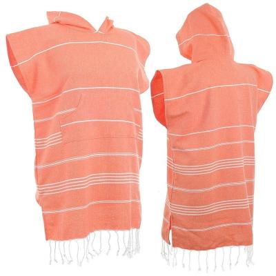 China 2023 Hot Selling Viable Surf Changing Poncho Cotton Poncho Surf Changing Turkish Striped Robe Available In Different Size for sale