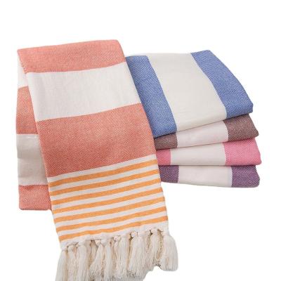 China Sustainable Oversized Turkish Beach Towel 39x71 Cotton Prewashed Light Sand Turkish Towel Free Quick Dry Bath Towel For Yoga, Pool for sale