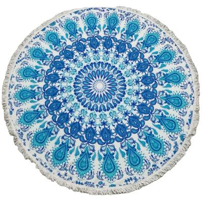 China Viable Custom Wholesale Microfiber Beach Towels Personalized Print Round Beach Towel With Fringe for sale