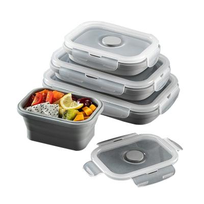 China All Storage Containers Microwavable Collapsible Lunch Box Collapsible Silicone Food Silicone Silikon Bento for sale