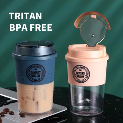 China Custom Portable Reusable Cup Eco-Friendly Custom Logo Plastic Tritan Coffee Mug Food Grade Logo Car BPA Viable Hot Sale for sale