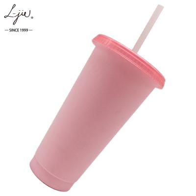 China Customized Single Viable Solid Color Plastic Bottle Straw Cup Lid Large Capacity Students Tumbler for sale