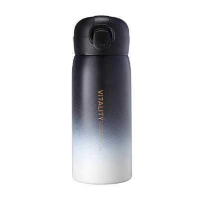 China Creative 304 Stainless Steel Viable Water Bottle Portable Simple Portable Student's Cup Gradient Insti Thermos Thermos Bounce Mug for sale