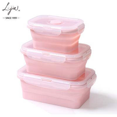 China All Hot Selling Food Container Set Collapsible Folding Boxes Folding Lunch Box Silicone Food Storage for sale