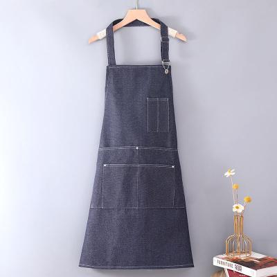 China Cancas Customized Fashionable Simple Sleeveless Cleaning/Painting Household Apron Cotton/Denim Kitchen And Gardening Apron for sale