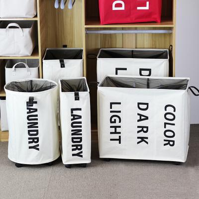 China Sundries Rolled Dirty Clothes Storage Basket Oxford Cloth Japanese Home Clothes Dirty Storage Clothes Bins for sale