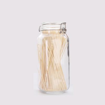 China Sustainable Kitchen Utensils Wholesales 1500ml Glass Jar With Metal Clip Cylinder Glass Jar for sale