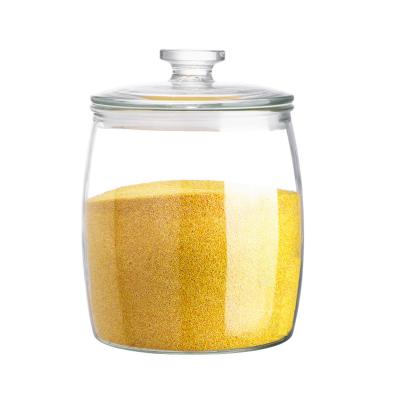 China Freshness Preservation Household Moisture Proof Storage Sealed Tank Custom Grain Jar Glass Storage Tank With Lid for sale